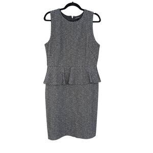 Ann Taylor Black and White Peplum A line sleeveless Dress, women’s size 10